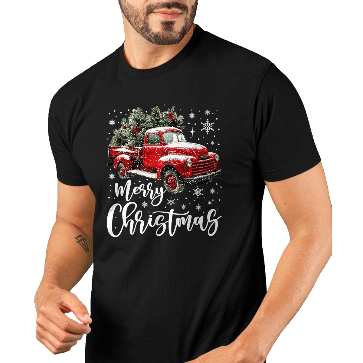Merry Christmas Red Truck Family Matching Christmas Pajama T-Shirt - Christmas Unisex T-Shirt/Hoodie/Sweatshirt - NINA00