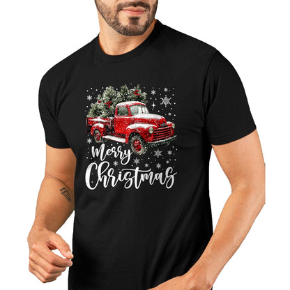 Merry Christmas Red Truck Family Matching Christmas Pajama T-Shirt - Christmas Unisex T-Shirt/Hoodie/Sweatshirt - NINA00