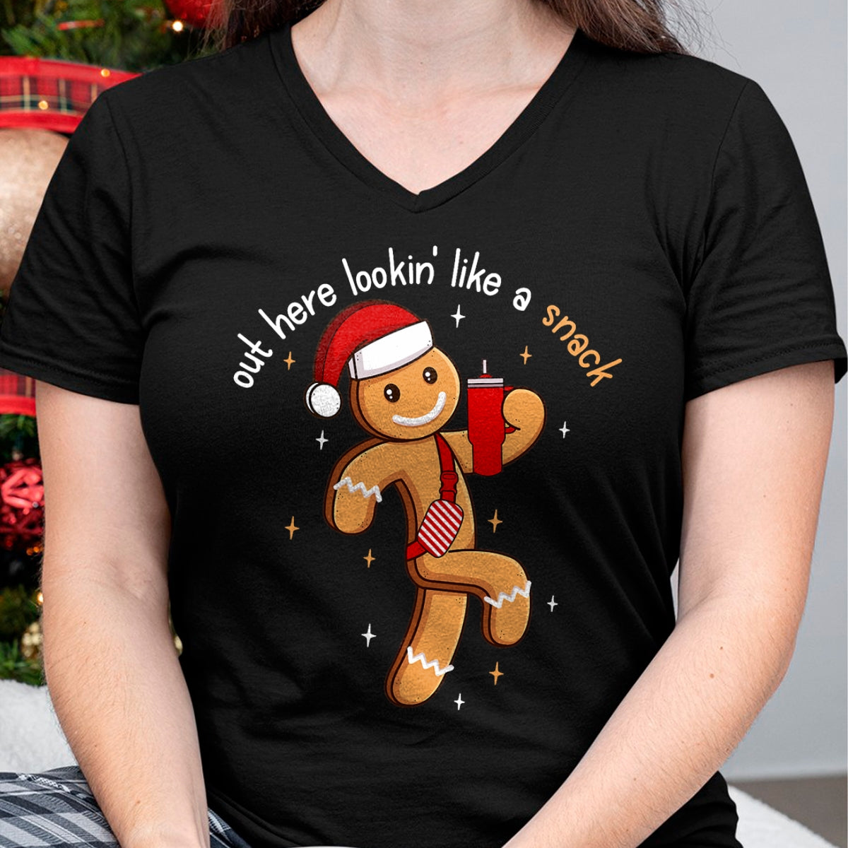 Out Here Looking Like A Snack Funny BouJee Xmas Gingerbread T-Shirt - Christmas Unisex T-Shirt/Hoodie/Sweatshirt - NINA00