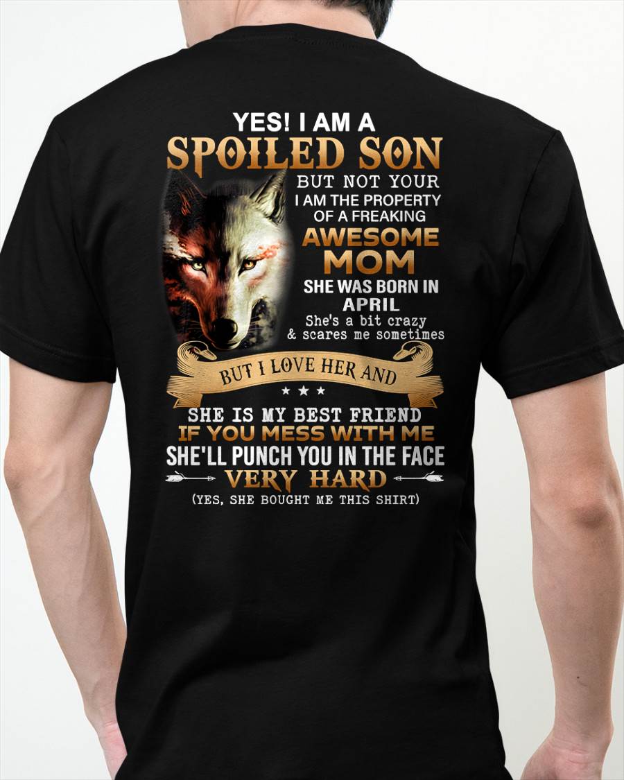April - Lucky Son of Awesome Mom - Perfect Gift for Son From Mom - NINA04 (SKU10-128-04)
