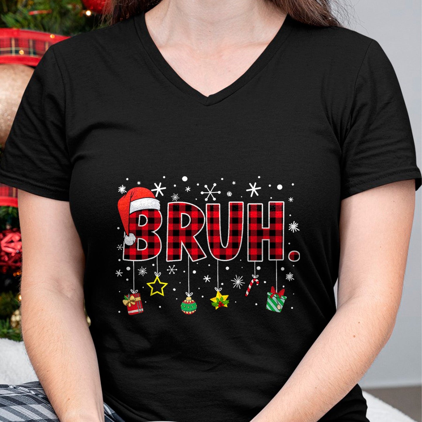 Bruh Funny Christmas Red Plaid Teens Boys Kids Xmas Pajamas T-Shirt - Christmas Unisex T-Shirt/Hoodie/Sweatshirt - NINA00