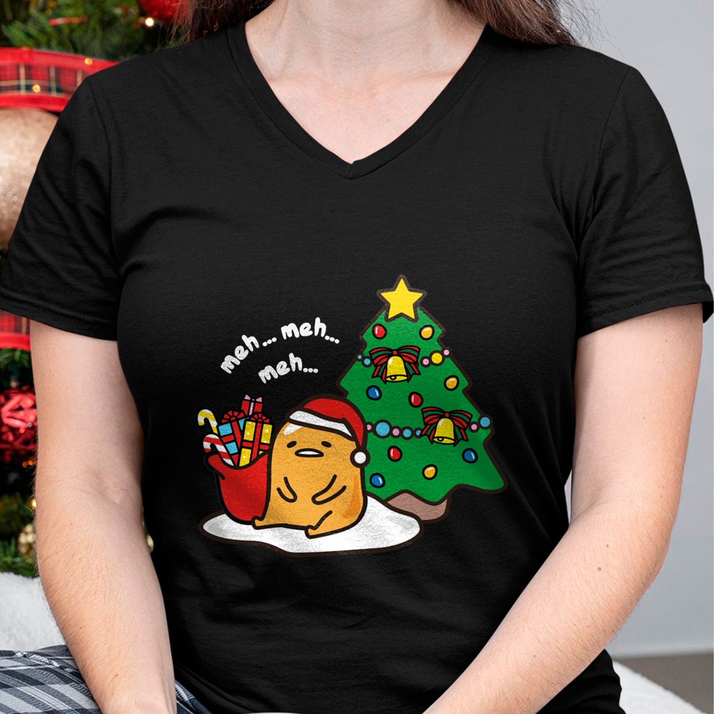 Gudetama Christmas Tree Hoodie Sweatshirt Pullover Hoodie - Christmas Unisex T-Shirt/Hoodie/Sweatshirt - NINA00