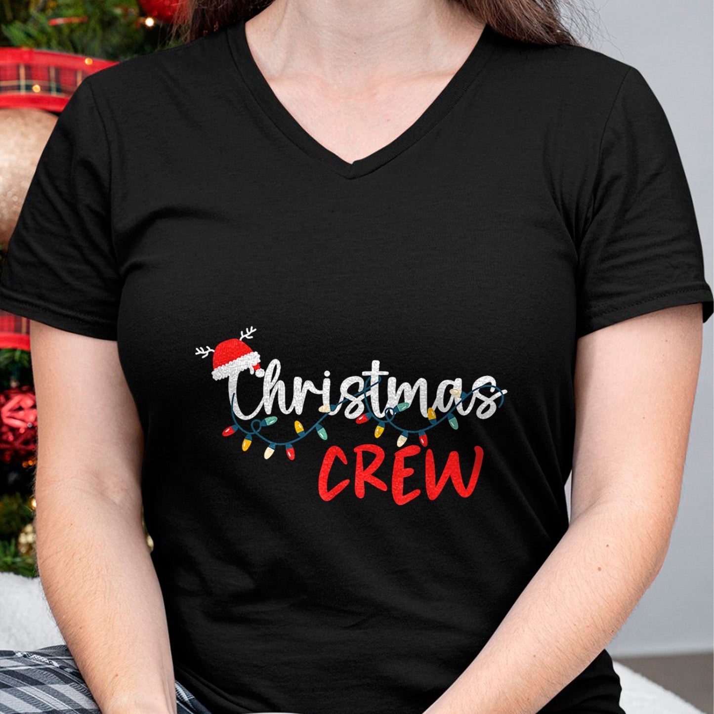Christmas Crew Xmas Lights Family Matching Pajamas Holiday T-Shirt - Christmas Unisex T-Shirt/Hoodie/Sweatshirt - NINA00