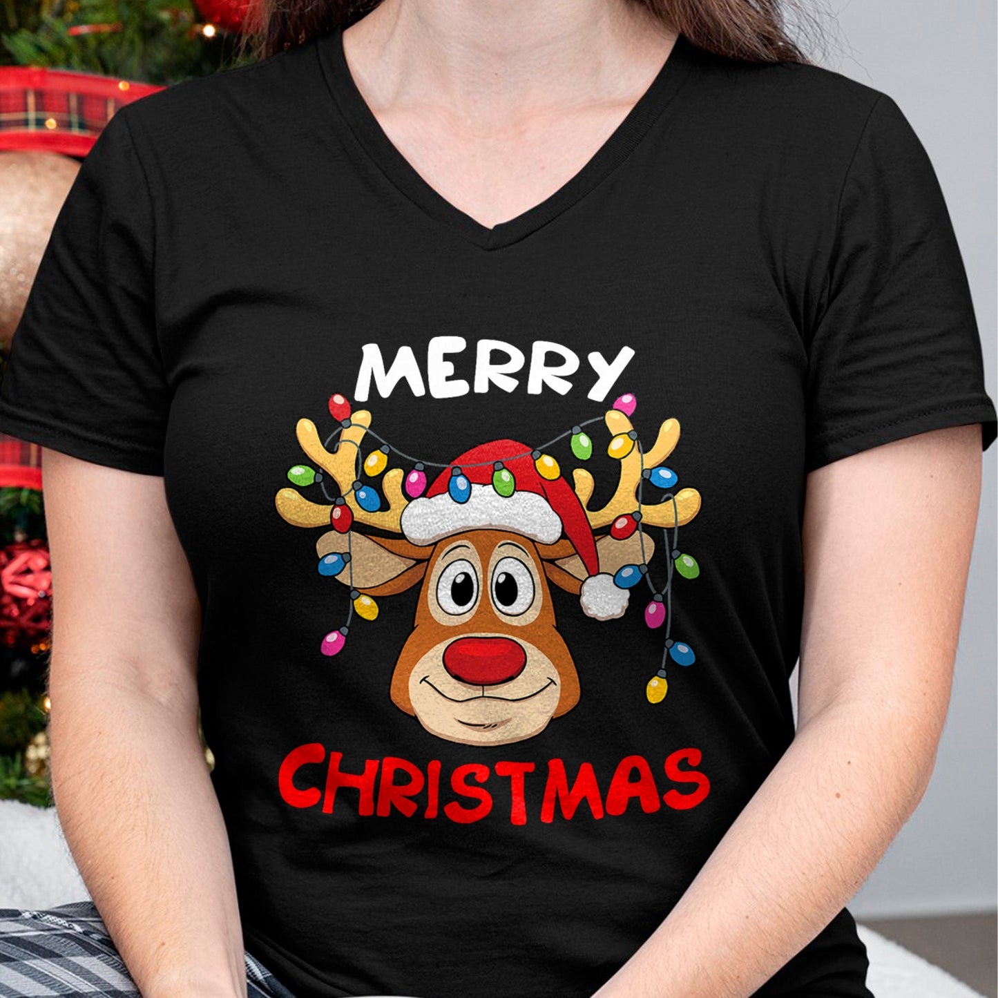 Merry Christmas Reindeer Xmas Family Men Women T-Shirt - Christmas Unisex T-Shirt/Hoodie/Sweatshirt - NINA00