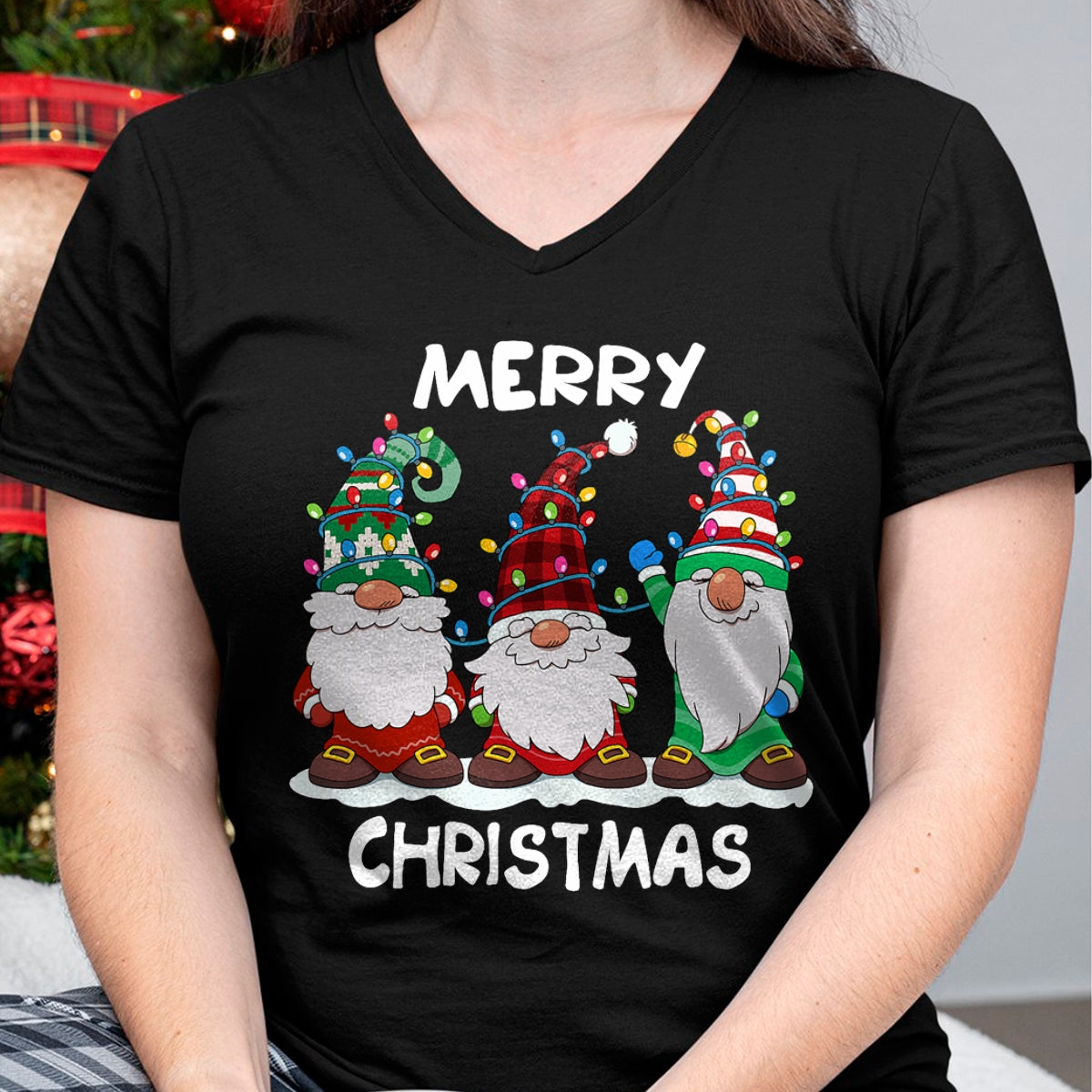 Merry Christmas Gnomes Xmas Family Men Women T-Shirt - Christmas Unisex T-Shirt/Hoodie/Sweatshirt - NINA00