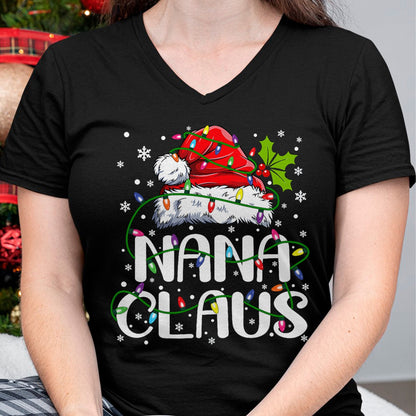 Nana Claus Christmas Lights Pajama Family Matching T-Shirt - Christmas Unisex T-Shirt/Hoodie/Sweatshirt - NINA00