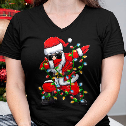 Dabbing Santa Xmas Lights Girls Boys Kids Christmas Gifts T-Shirt - Christmas Unisex T-Shirt/Hoodie/Sweatshirt - NINA00