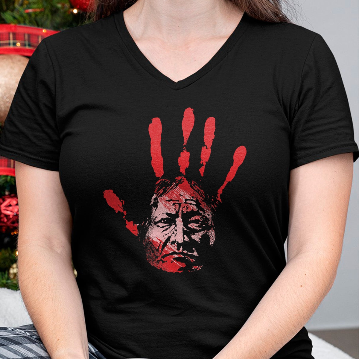 Native American T-Shirts, Vintage Native American Unisex T-Shirt/Hoodie/Sweatshirt HLT00 - Native American Indigenous Red Hand Indian Blood Themed T-Shirt (4)