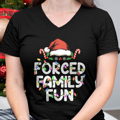 Forced Family Fun Christmas Pajamas Funny T-Shirt - Christmas Unisex T-Shirt/Hoodie/Sweatshirt - NINA00
