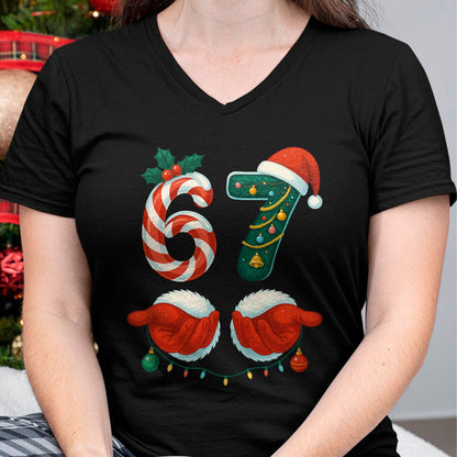 67 Christmas 6 7 Meme Pajamas Holiday Gen Alpha Slang T-Shirt - Christmas Unisex T-Shirt/Hoodie/Sweatshirt - NINA00