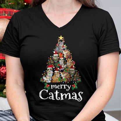 Merry Catmas Funny Cat Mom Cat Dad Christmas Cat T-Shirt - Christmas Unisex T-Shirt/Hoodie/Sweatshirt - NINA00