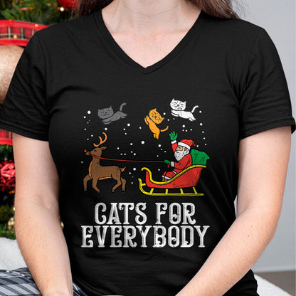 Cats For Everybody Christmas Cat Funny Xmas Women Santa T-Shirt - Christmas Unisex T-Shirt/Hoodie/Sweatshirt - NINA00