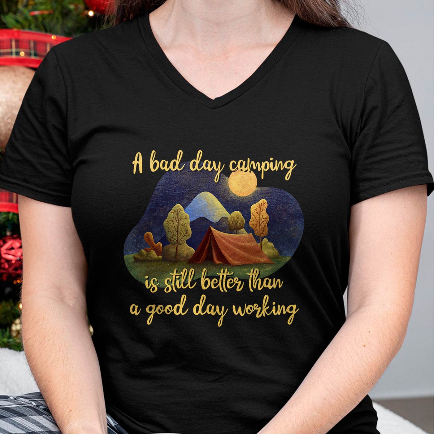 Camping Quote Shirts Outdoors A Bad Day In Camping T-Shirt