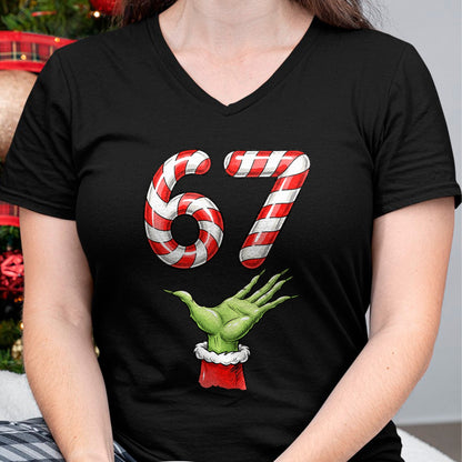 Santa Six Seven 67 Meme Christmas 67 Candy Cane Kids Boys T-Shirt - Christmas Unisex T-Shirt/Hoodie/Sweatshirt - NINA00
