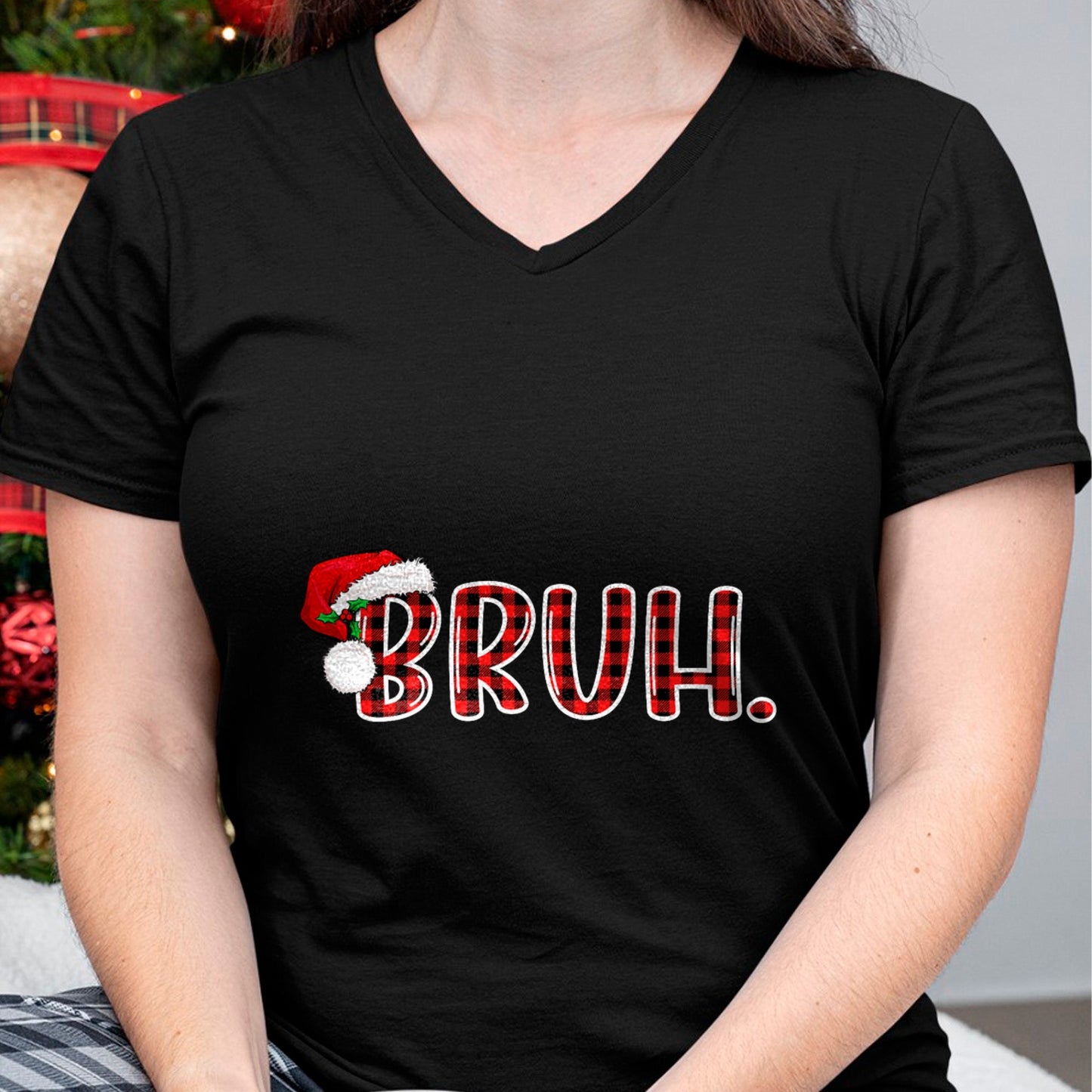 Bruh Funny Christmas Plaid Teens Boys Kids Xmas Pajamas T-Shirt - Christmas Unisex T-Shirt/Hoodie/Sweatshirt - NINA00
