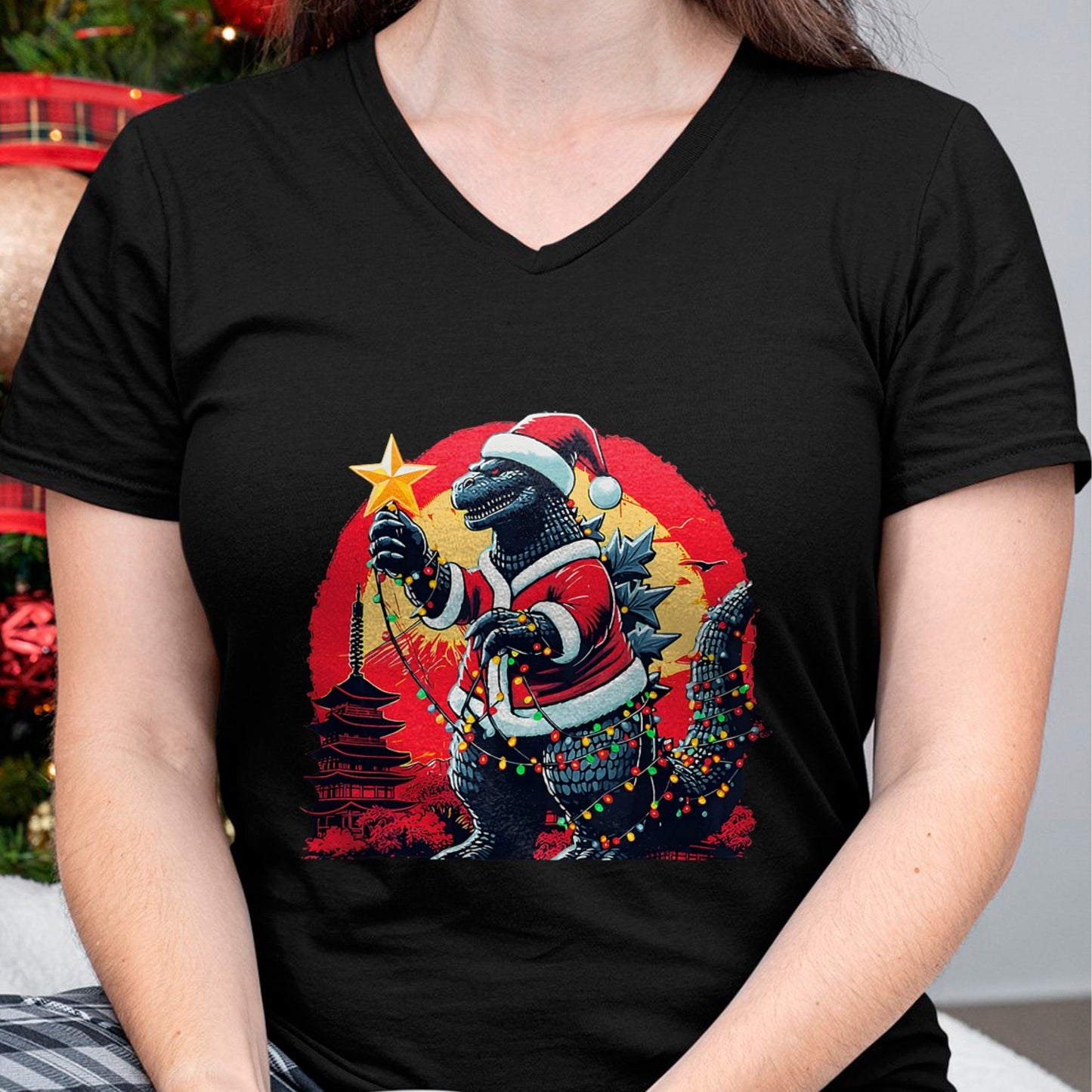 Xmas Christmas Santazilla Funny Holiday Monster Dinosaur T-Shirt - Christmas Unisex T-Shirt/Hoodie/Sweatshirt - NINA00