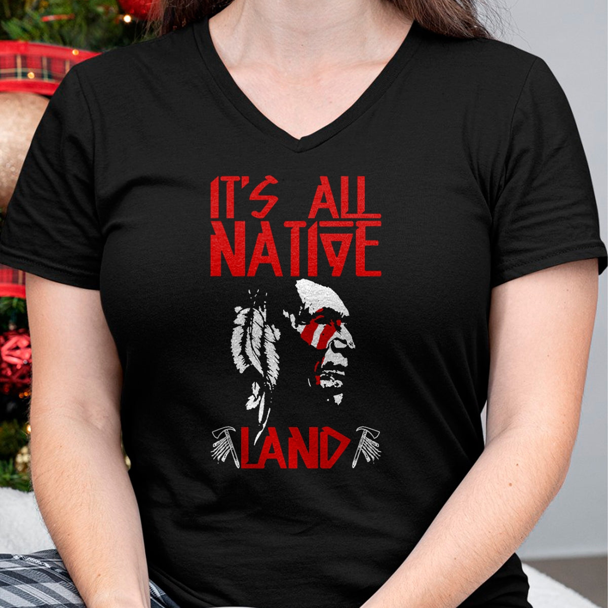 Native American T-Shirts, Vintage Native American Unisex T-Shirt/Hoodie/Sweatshirt HLT00 - It's All Native Land American Native Funny T-Shirt