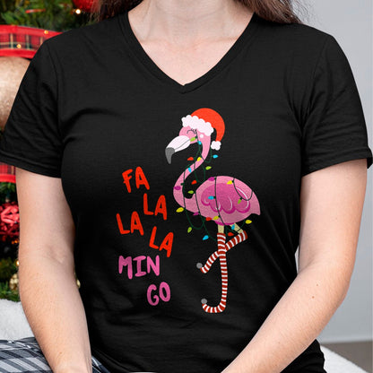 Fa La La Mingo Flamingo Christmas Tropical Xmas Tree Lights T-Shirt - Christmas Unisex T-Shirt/Hoodie/Sweatshirt - NINA00
