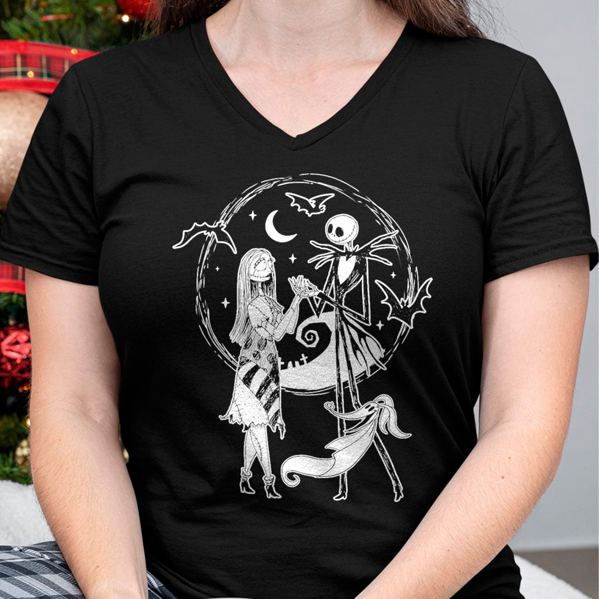 Christmas Shirts for Family, Funny christmas shirts, Christmas Unisex T-Shirt/Hoodie/Sweatshirt HLT00 - Nightmare Before Christmas - Jack Sally Zero T-Shirt