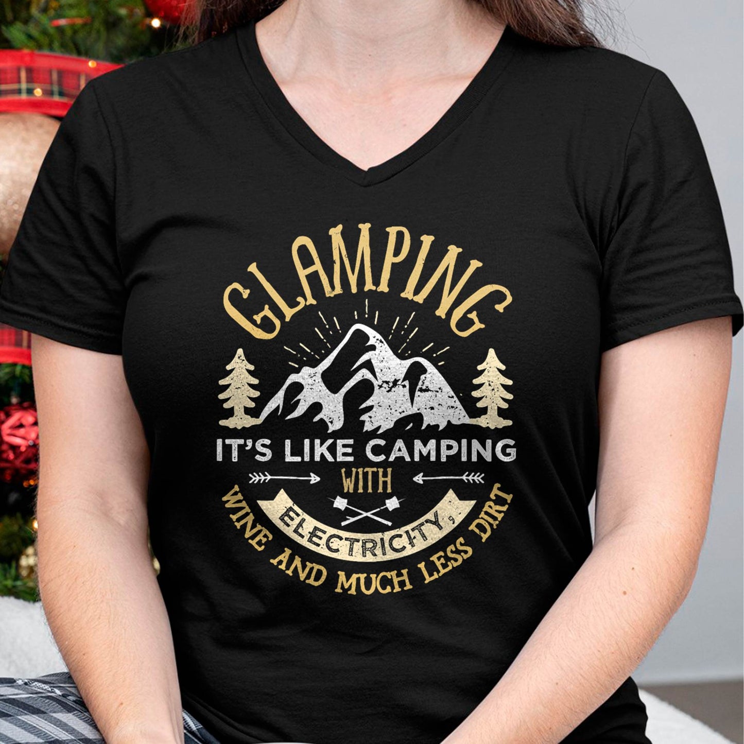 Glamping Definition Glamper Funny Camping T-Shirt Small