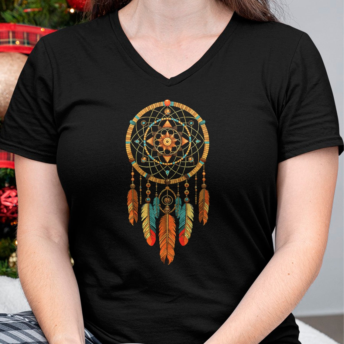 Native American T-Shirts, Vintage Native American Unisex T-Shirt/Hoodie/Sweatshirt HLT00 - Dream Catcher Native American Tribal T-Shirt (1)