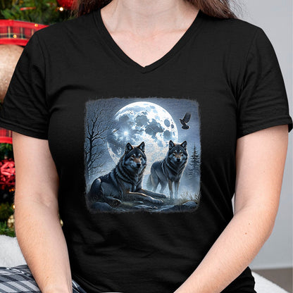 Native American T-Shirts, Vintage Native American Unisex T-Shirt/Hoodie/Sweatshirt HLT00 - Mystical Wolves Native American Full Moon Mountain 0CAS09 T-Shirt