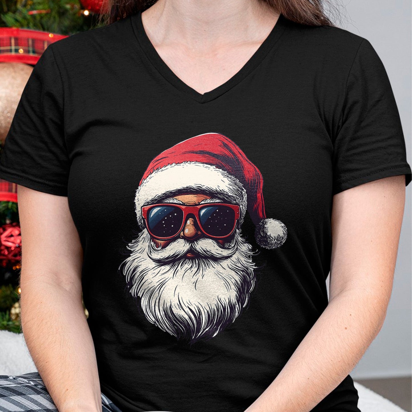 Cool Santa Claus Face Retro Sunglasses Christmas Men Boys T-Shirt - Christmas Unisex T-Shirt/Hoodie/Sweatshirt - NINA00