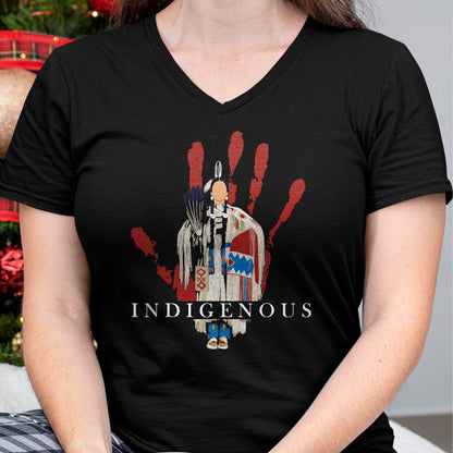 Native American T-Shirts, Vintage Native American Unisex T-Shirt/Hoodie/Sweatshirt HLT00 - Native American Indigenous Red Hand Indian Blood Themed T-Shirt (3)