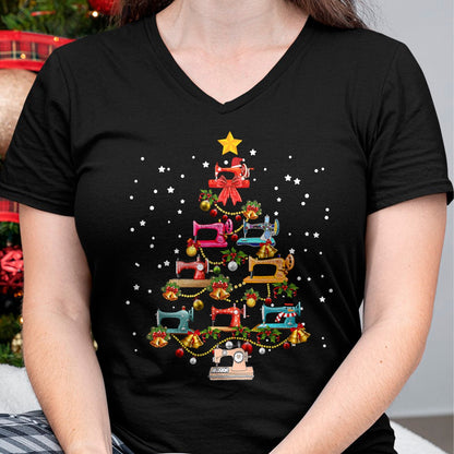 Funny Sewing Machine Christmas Tree Christmas Ornament Women T-Shirt - Christmas Unisex T-Shirt/Hoodie/Sweatshirt - NINA00