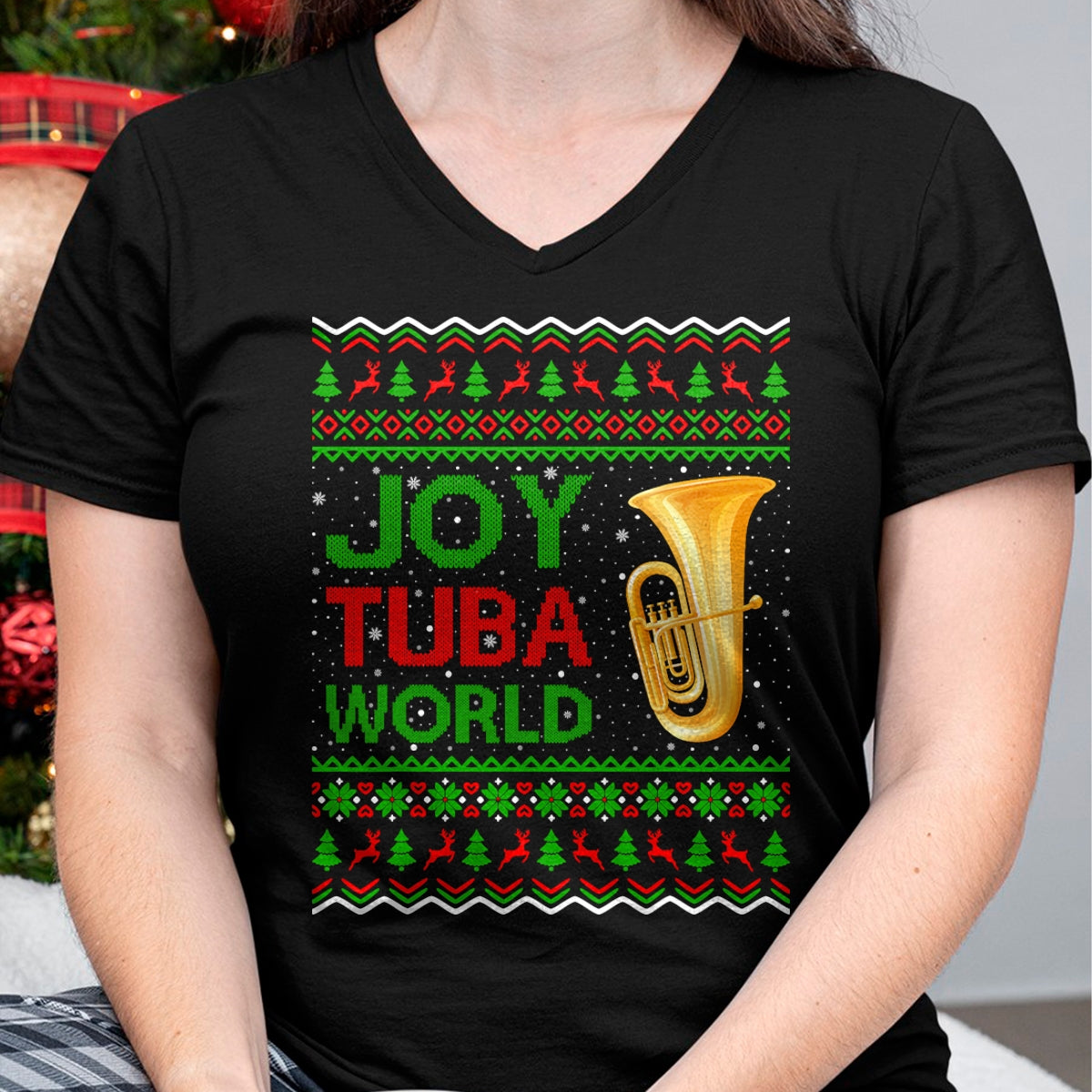 Joy Tuba World Music Lover Xmas Gift Ugly Tuba Christmas T-Shirt - Christmas Unisex T-Shirt/Hoodie/Sweatshirt - NINA00
