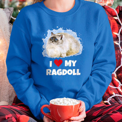 Cat Love Shirt, Funny Cat Lover Gift UnisexT-Shirt/Hoodie/Sweatshirt HLT00 - I Love My Ragdoll Cat T-Shirt T-Shirt, Girls, Red, Small