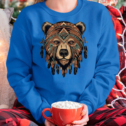 Native American T-Shirts, Vintage Native American Unisex T-Shirt/Hoodie/Sweatshirt HLT00 - Native American Bear Artwork T-Shirt