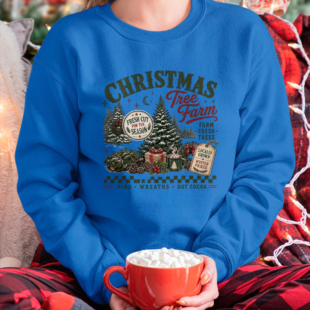 Best Farmer Life Shirt, Funny Farmer UnisexT-Shirt/Hoodie/Sweatshirt HLT00 - Retro Christmas Tree Farm Xmas Farmer T-Shirt