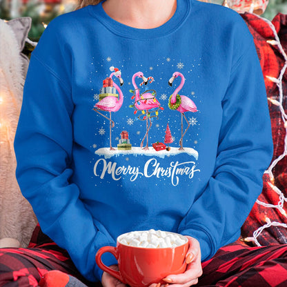 Merry Christmas Hat Santa Flamingo Light Christmas NINA T-Shirt - Christmas Unisex T-Shirt/Hoodie/Sweatshirt - NINA00