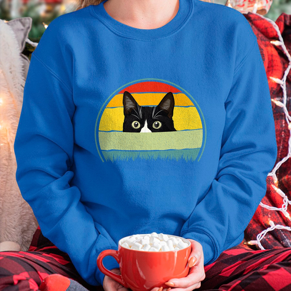 Cat Love Shirt, Funny Cat Lover Gift UnisexT-Shirt/Hoodie/Sweatshirt HLT00 - Tuxedo cat vintage retro cats loves T-Shirt