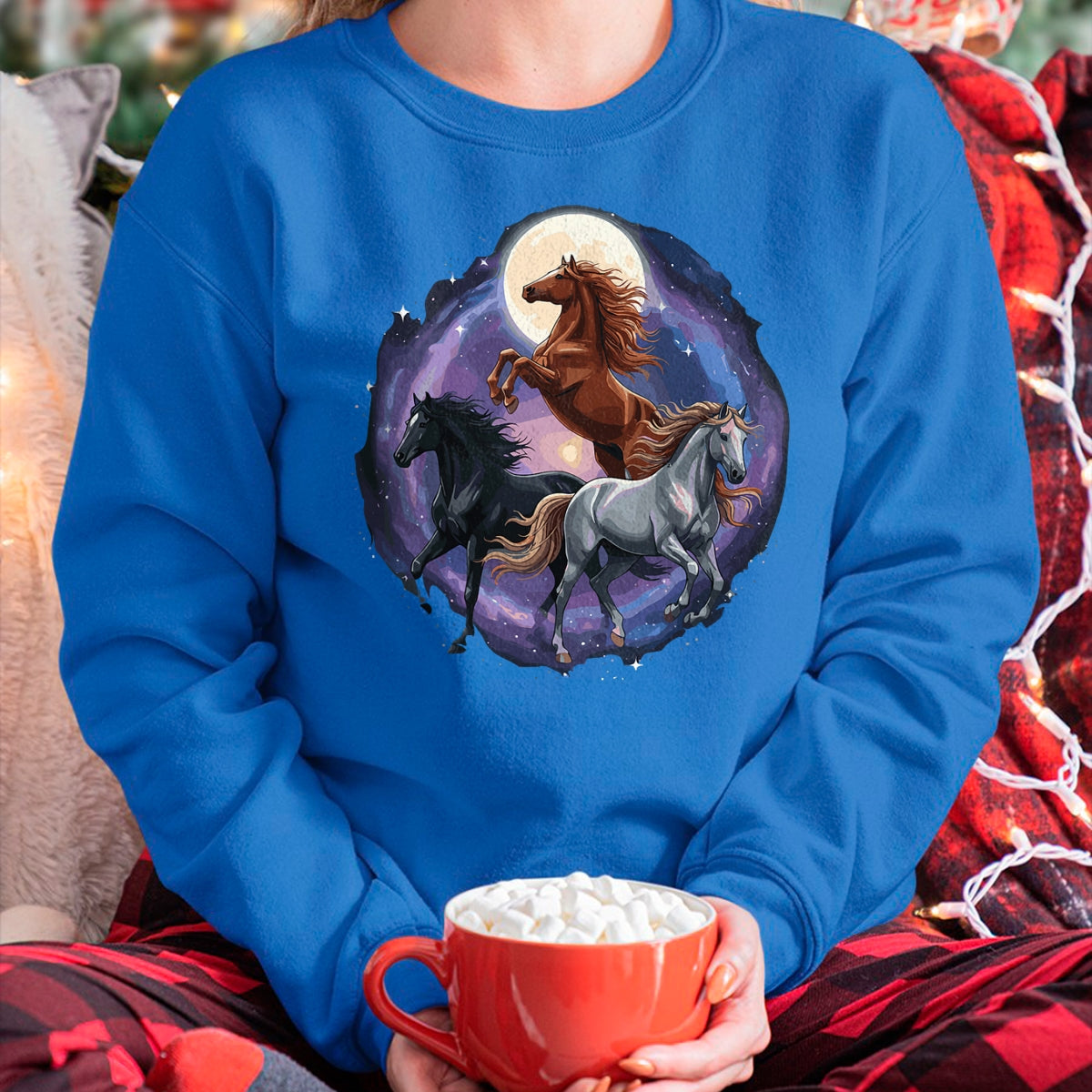 Best Horse Lover Shirt , Funny Horse UnisexT-Shirt/Hoodie/Sweatshirt HLT00 - Three Moon Funny Horse Shirt Space Galaxy Horses Graphic T-Shirt