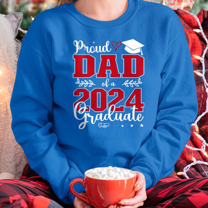 Gift for Dad Shirt, Funny Dad Unisex T-Shirt/Hoodie/Sweatshirt HLT00 – Proud Dad of a class of 2024 graduate for graduation T-Shirt