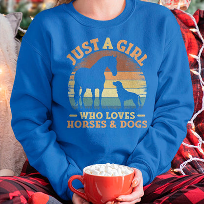Best Horse Lover Shirt , Funny Horse UnisexT-Shirt/Hoodie/Sweatshirt HLT00 - Just A Girl Who Loves Horses and Dogs Women Girls T-Shirt, Men, Black, 3X-Large