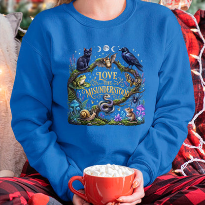 Cat Love Shirt, Funny Cat Lover Gift UnisexT-Shirt/Hoodie/Sweatshirt HLT00 - Love The Misunderstood Bat Raven Cat Snake Spider Frog Moth T-Shirt