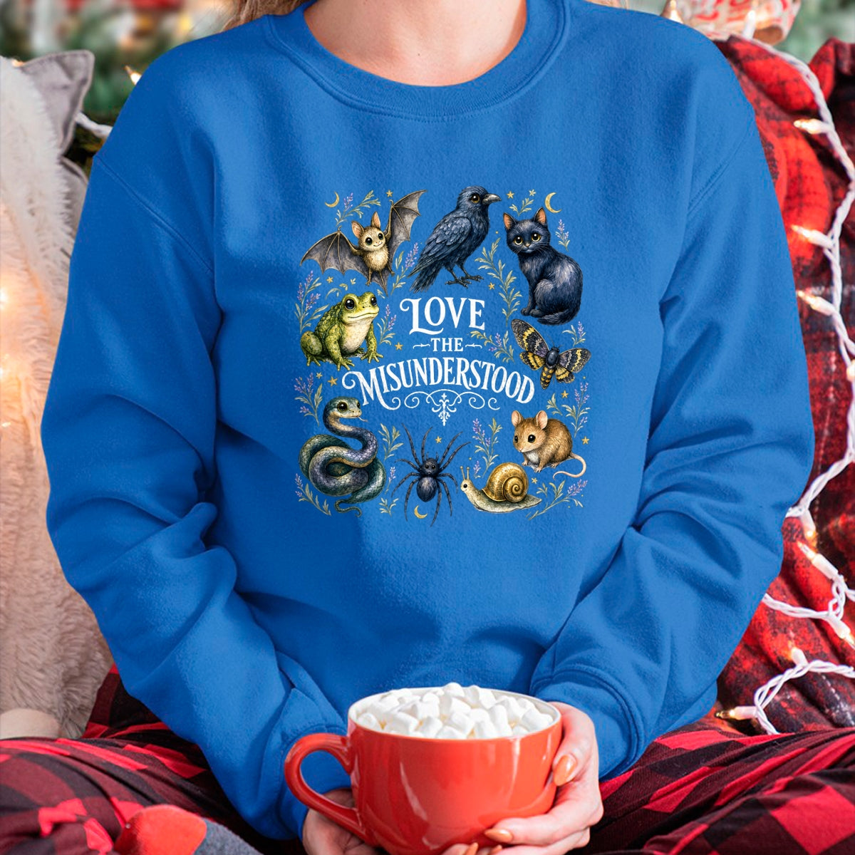 Cat Love Shirt, Funny Cat Lover Gift UnisexT-Shirt/Hoodie/Sweatshirt HLT00 - Love The Misunderstood Bat Frog Raven Snake Cat Moth Spider T-Shirt