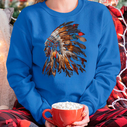 Native American T-Shirts, Vintage Native American Unisex T-Shirt/Hoodie/Sweatshirt HLT00 - Native American Indian Headdress Graphic Tees Men Women T-Shirt