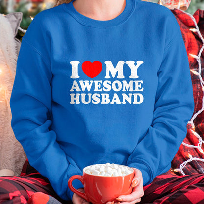 Best Wife Shirt, Wife and Husband Unisex T-Shirt/Hoodie/Sweatshirt HLT00 - I Love My Awesome Husband T-Shirt (1)