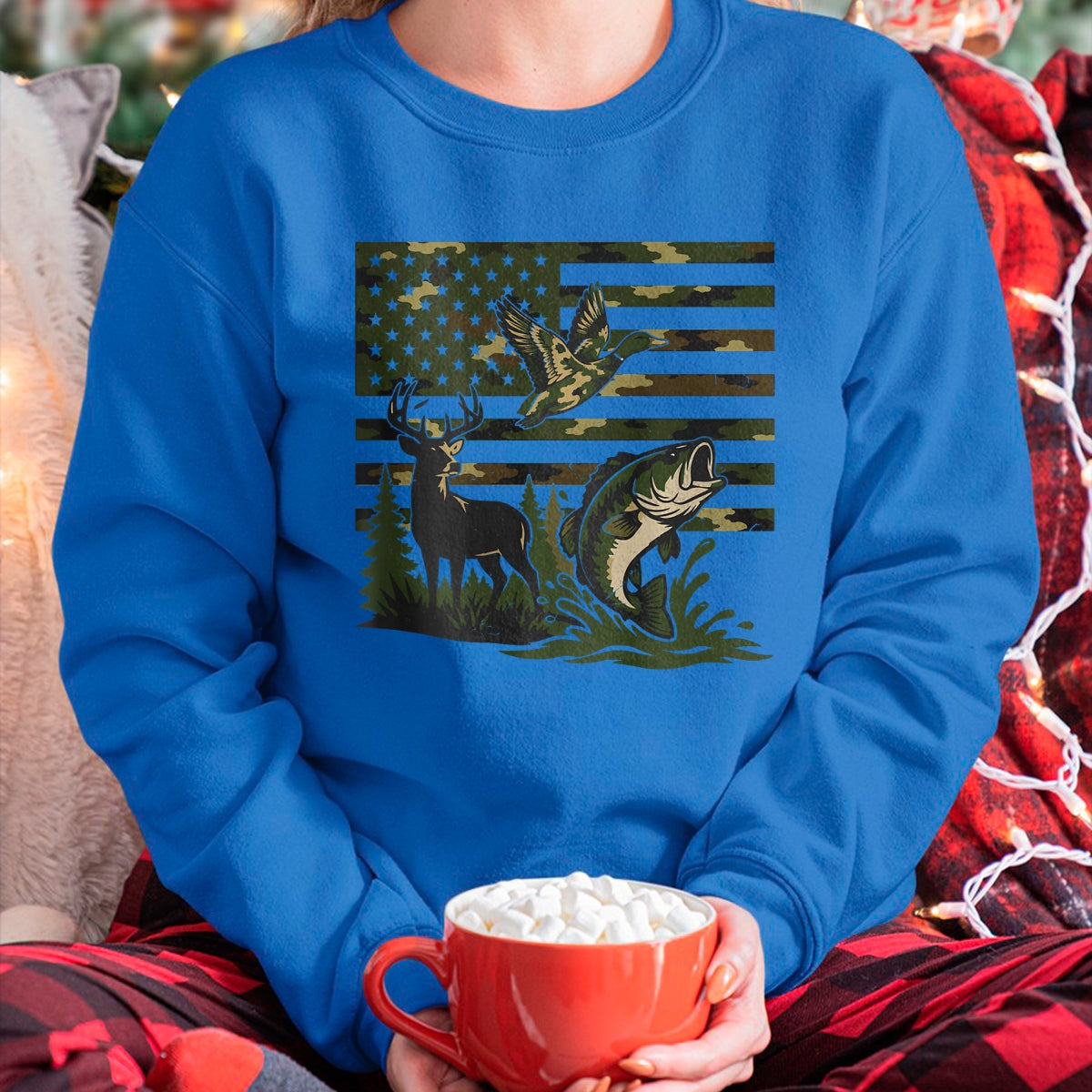 Funny Hunting Shirt, Gift For Hunting Lover Unisex T-Shirt/Hoodie/Sweatshirt HLT00 - Youth Boy Deer Duck Fishing Camo Hunting American Flag T-Shirt
