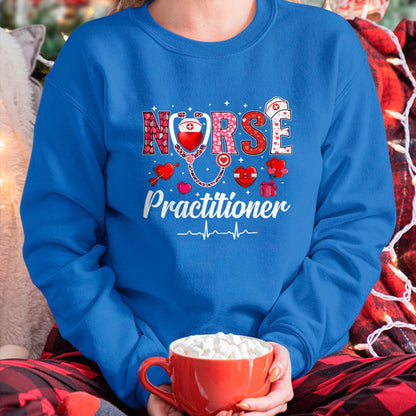 Funny Nurse Shirt, Nurse Unisex T-Shirt/Hoodie/Sweatshirt HLT00 - Valentines Nurse Practitioner Scrubs Nurse Life Stethoscope T-Shirt