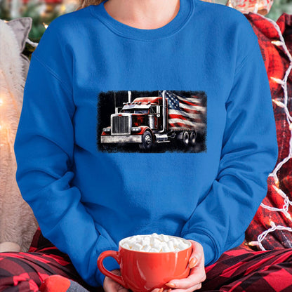 Best Truck Driver Life Shirt, Funny Trucker UnisexT-Shirt/Hoodie/Sweatshirt HLT00 - US American Flag Semi Truck Driver Trucker T-Shirt