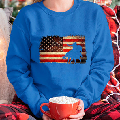 Best Horse Lover Shirt , Funny Horse UnisexT-Shirt/Hoodie/Sweatshirt HLT00 - Rodeo Cowboy Western Country Horse USA Flag 4th of July T-Shirt, Men, Black, 4X-Large