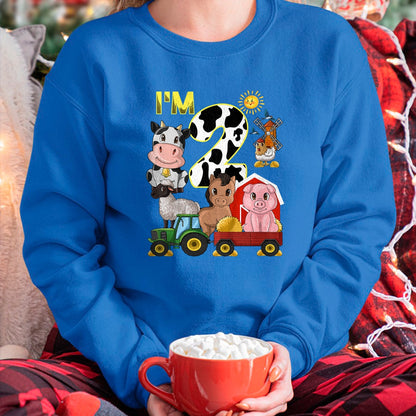 Best Farmer Life Shirt, Funny Farmer UnisexT-Shirt/Hoodie/Sweatshirt HLT00 - Kids Farm Animals Tractor 2nd Birthday 2 Year Old Birthday Party T-Shirt