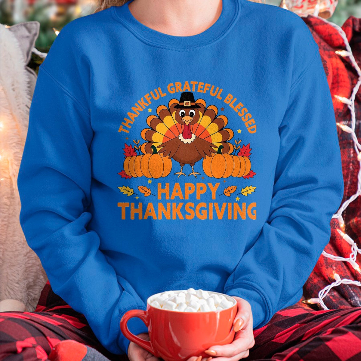 Best Thanksgiving Family Shirt , Funny Thanksgiving UnisexT-Shirt/Hoodie/Sweatshirt HLT00 - Thankful Grateful Blessed Turkey, Happy Thanksgiving T-Shirt, Men, Black, 3X-Large