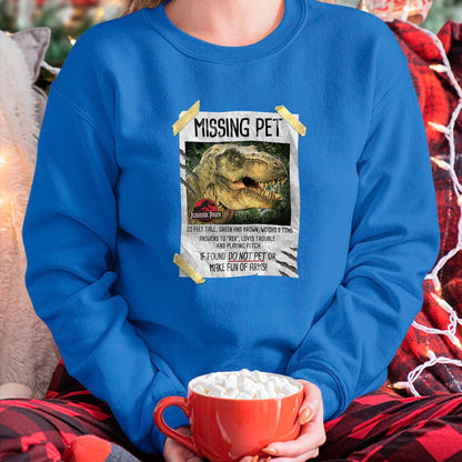 Best Dinosaur Lover Shirt, Funny Dinosaur UnisexT-Shirt/Hoodie/Sweatshirt HLT00 - Jurassic Park Missing Pet T-Rex Poster Taped Graphic Tee T-Shirt