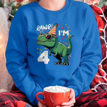 Best Dinosaur Lover Shirt, Funny Dinosaur UnisexT-Shirt/Hoodie/Sweatshirt HLT00 - Kids 4th Birthday Trex Rawr Im 4 Years Old Bday Dino Boys Kids T-Shirt